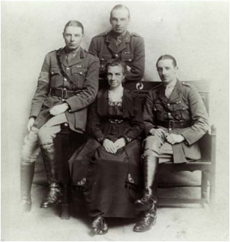 William, Horace and Kenneth Bagshaw with their mother